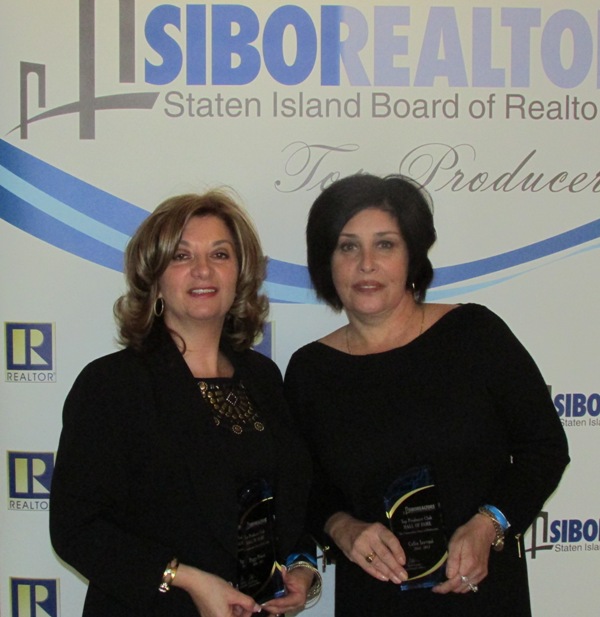 Margaret “Peggy” Power, left, Celia Iervasi, and Nancy Pezzolla (not pictured) are the newest members of SIBOR’s Top Producer Club Hall of Fame.