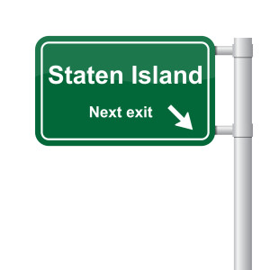 Staten Island next exit green signal vector