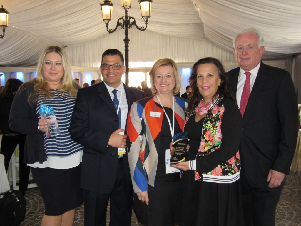 Celebrating the accomplishments of Staten Island’s top producing Realtors are, from left, Inna Vayser, recipient of the Staten Island Board of Realtors (SIBOR) 2015 Rising Star Award; Salvatore Carola, SIBOR Top Producer Hall of Fame inductee; Claire Bisignano Chesnoff, president of SIBOR; Denise Tarkenton, SIBOR Top Producer Hall of Fame inductee, and Sandy Krueger, CEO of SIBOR.